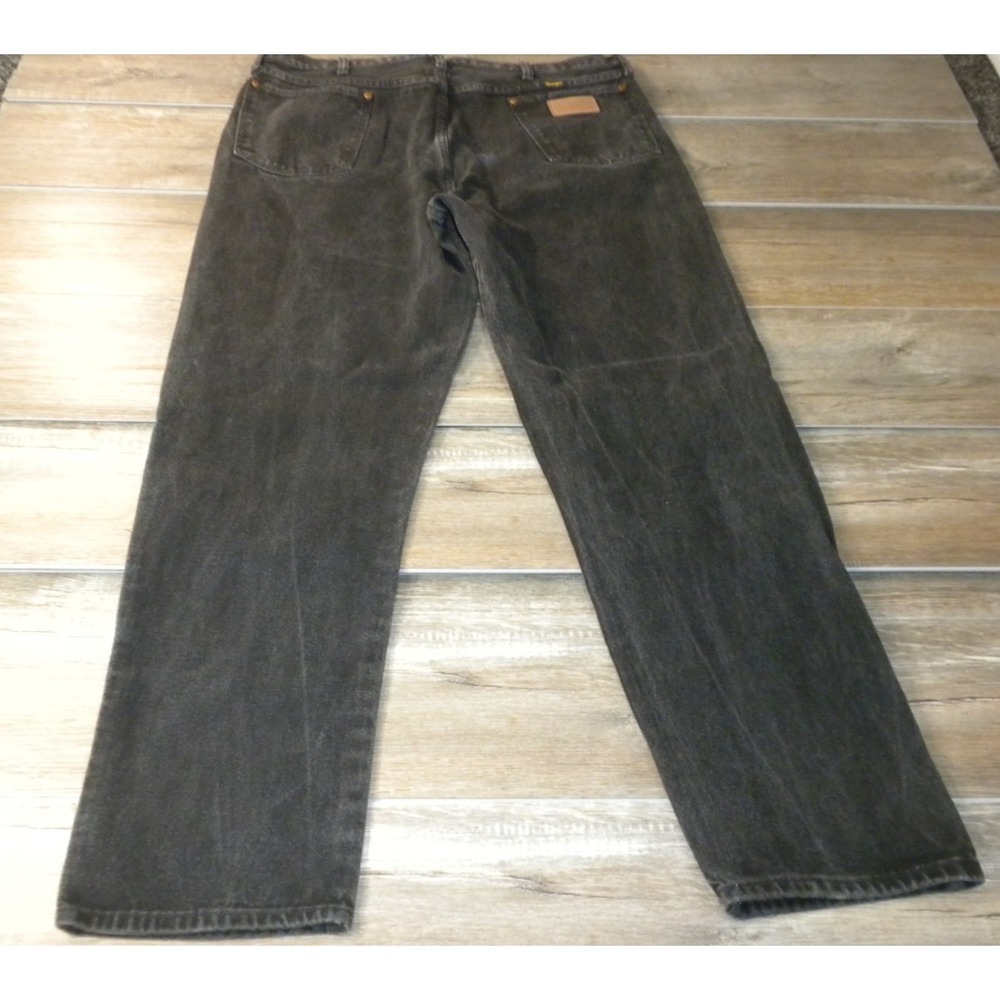 Wrangler Jeans Mens 40x34 Black Denim Cowboy Cut Relaxed Straight Vintage USA - Picture 3 of 8